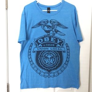 Blue Obey “Union Local” Graphic Tee